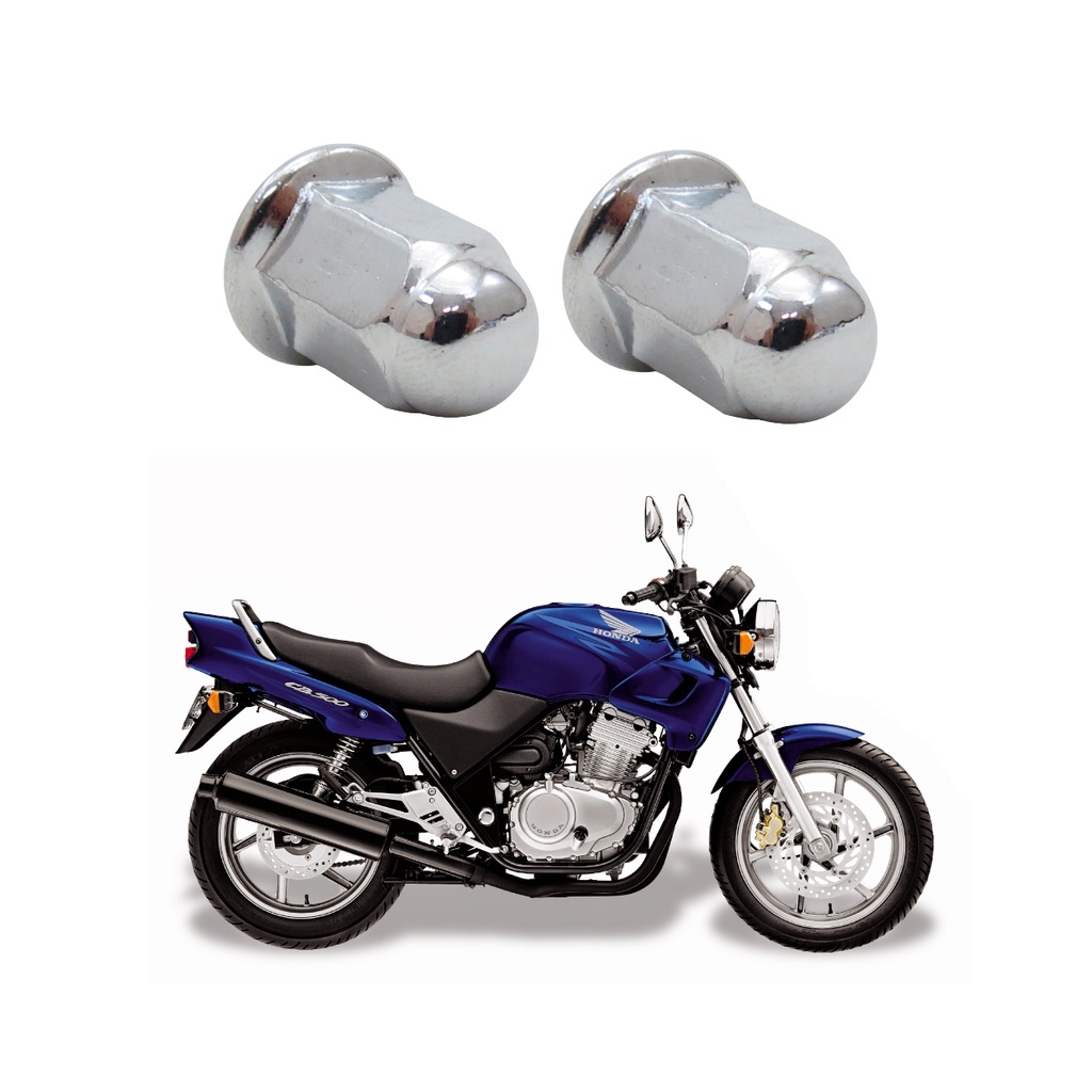 Porca escape CB450 1984 a 1994 CB500 1997 a 2005 cromada Honda 6mm