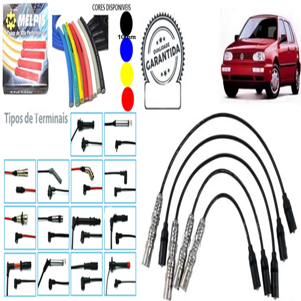 Cabo de vela 10mm Golf 2.0 - Mexicano Gti Glx 1994 A 1998 nucleo de kevlan - ST-V26