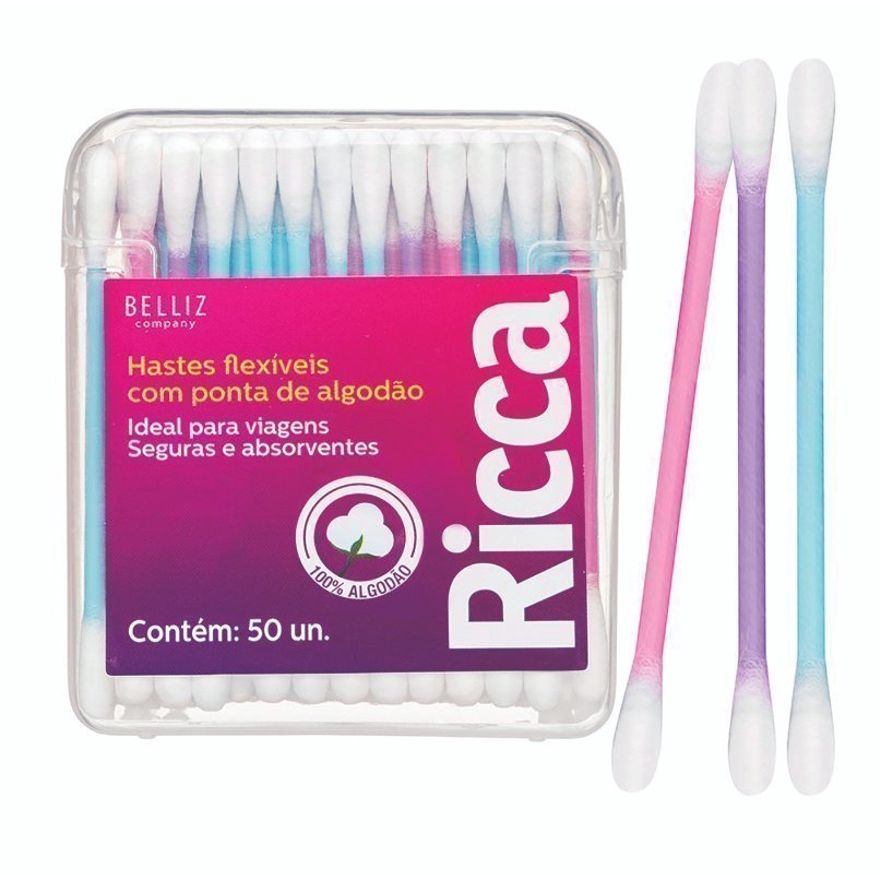 Hastes flexíveis 50 unidades travel pack Ricca 3243 em Oferta na Shopee