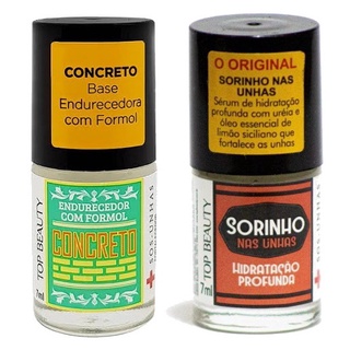 Bases De Tratamentos Endurecedora Com Formol Concreto + Base Sorinho Nas Unhas - Top Beauty Sos Unhas - Envio Rápido