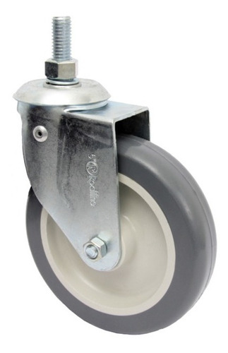 Rodizio Girat. Espiga Roscada 5pol. R512 Bp Pvc Anti Risco 75kg Por Roda