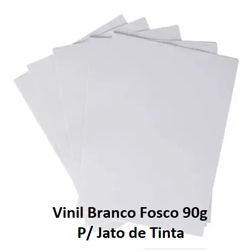 Vinil Adesivo Branco Matte A4 50 Folhas Prova D'agua - IMPRESSORA JATO DE TINTA