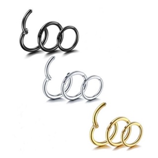 Piercing Argola Articulada/Seguimentanda/Click em Aço Cirúrgico Preto/Prata/Dourado em Oferta na Shopee