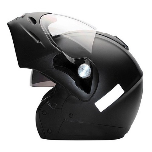 Capacete Moto Mixs Captiva Preto Fosco Articulado Escamoteável Robocop com Viseira interna fumê