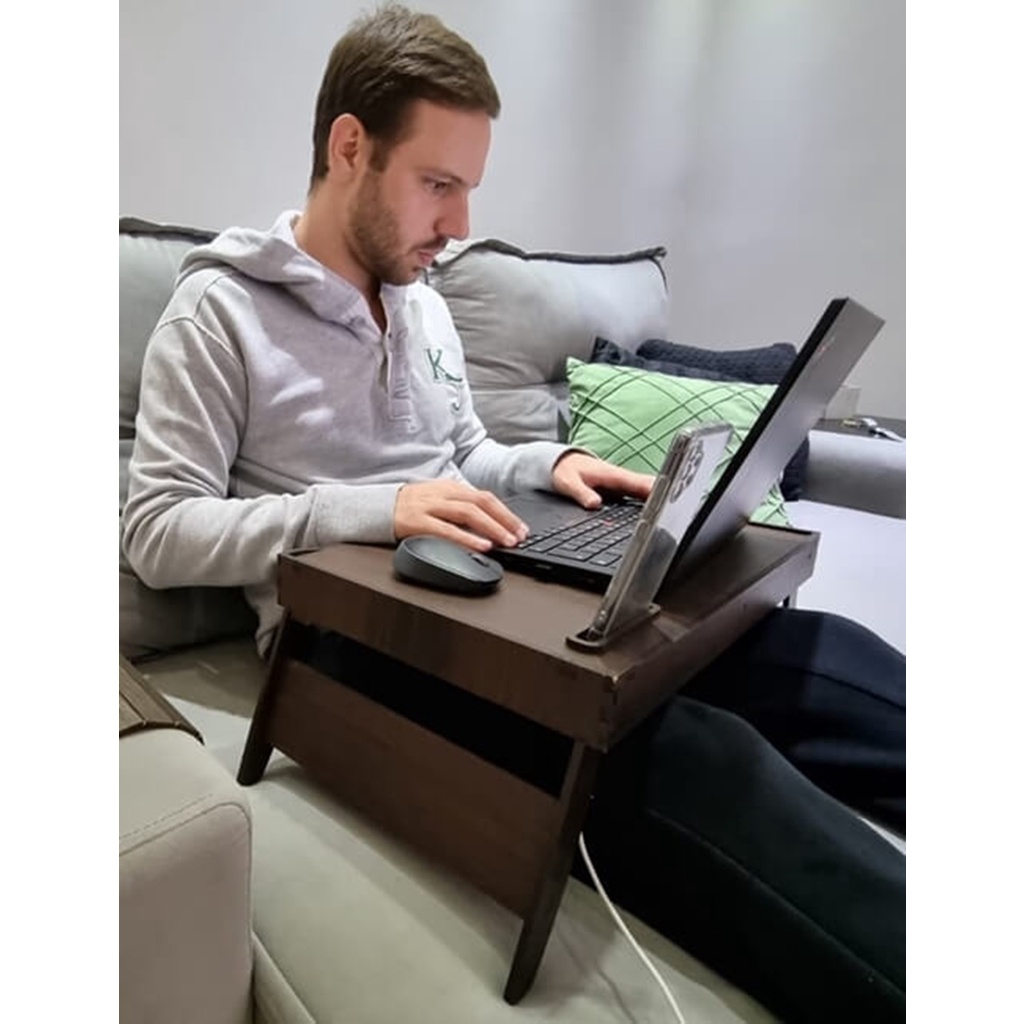 Mesa Para Notebook Portatil Multiuso Para Trabalhar Home Office Cama Sofá |  Shopee Brasil