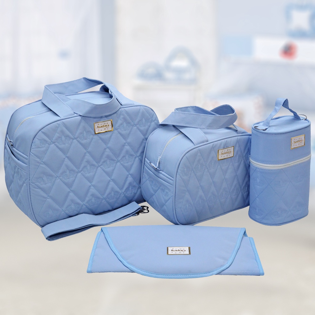 Kit Bolsa Maternidade Baby Masculino/menino Peças Luxo Azul Bebê