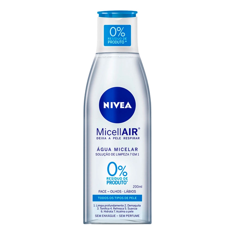 Água Micelar Solução de Limpeza 7 Em 1 Nivea Micellair 200ml Original