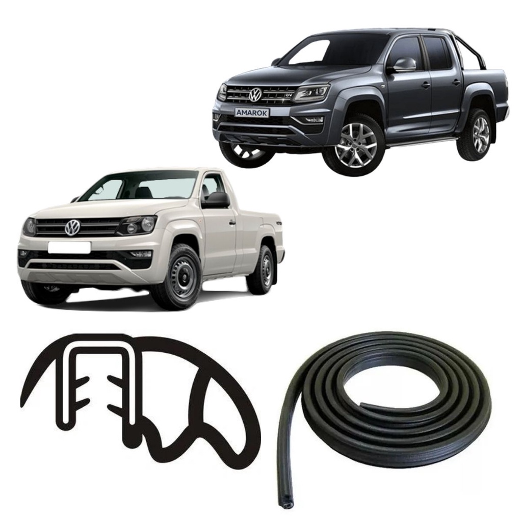 BORRACHA DE PORTA DIANTEIRA PRETA ESTRIADA VW AMAROK 2 PORTAS E 4 PORTAS em Oferta na Shopee