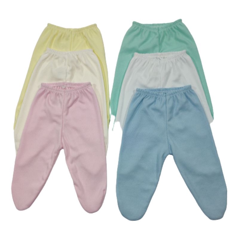 Mijao Calça Bebê Malha Canelada Barato - Recém Nascido/Prematuro MENINO/ MENINA -KIT 5PÇS