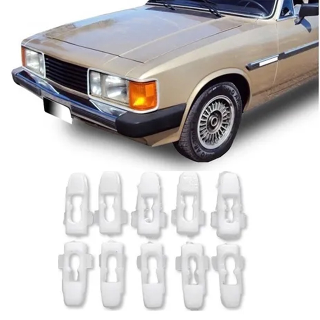 Kit Grampo Presilha Friso Farol Lanterna Opala Caravan 1981 até 1989 - 10 peças
