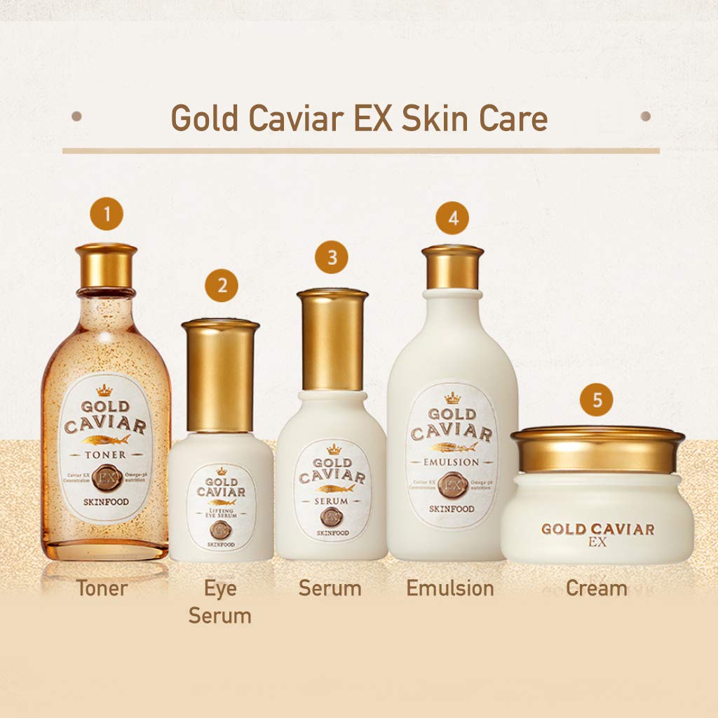 SKINFOOD] Gold Caviar EX Skin Care Line | Shopee Brasil
