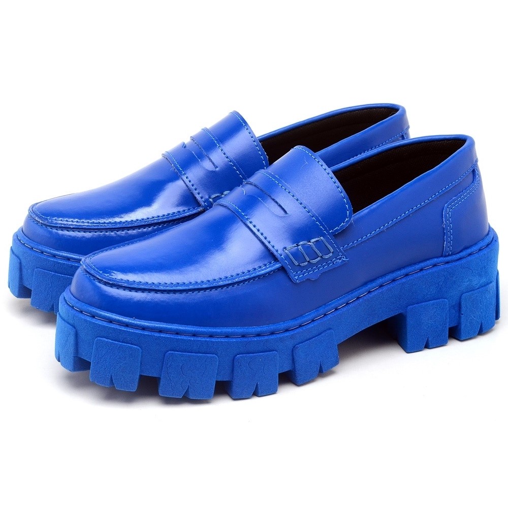 Sapato Mocassim Dubuy Oxford Feminino Azul Still 1404FG em Oferta na Shopee
