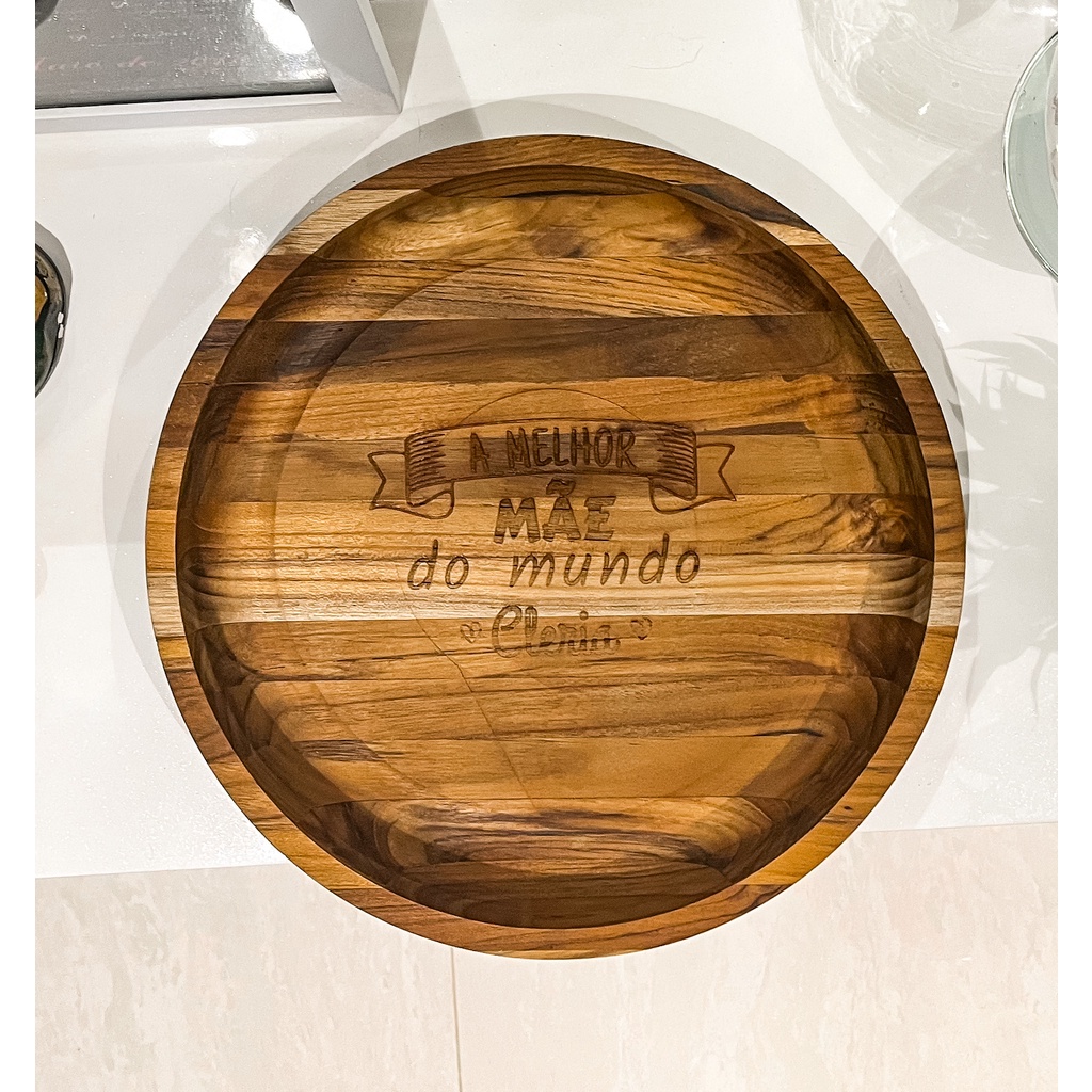 Gamela Teca Redonda 31cm Personalizada