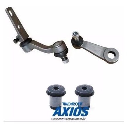 Braço Pitman + Auxiliar + Bucha Balança Axios Gm S10 Blazer