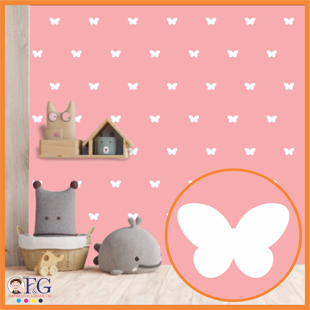 150 Adesivo Borboleta 4,5x3cm decorativo de Parede (tamanho P) - Parede Quarto, sala, cozinha decorção de ambiente em Oferta na Shopee
