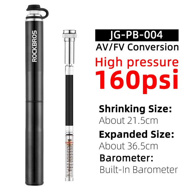 Bomba ROCKBROS De Bicicleta Mini Ar Portátil De Liga De Alumínio De Montanha Inflador De Pneus Schrader Válvula Presta em Oferta na Shopee