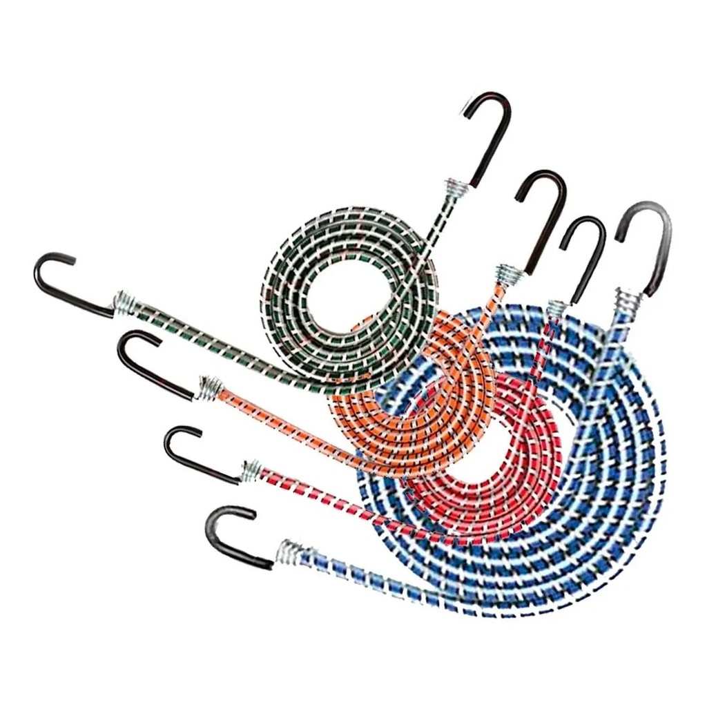 Kit 20 Extensores De Corda Elástico Bagageiro Moto/bike 1,5m  Indicado para prender cargas em bagageiro