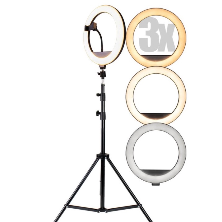 RING LIGHT ILUMINADOR LED/ 12 POLEGADAS COM TRIPÉ IDEAL P/ BLOGUEIROS/YOUTUBERS/INFLUENCERS
