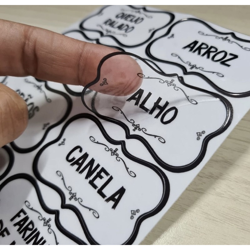 50 ADESIVOS VINIL TRANSPARENTE ORGANIZADORES TEMPEROS 5X3CM