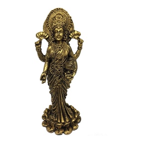 Deusa Lakshmi Hindú Estatueta Resina Wicca (dourada)