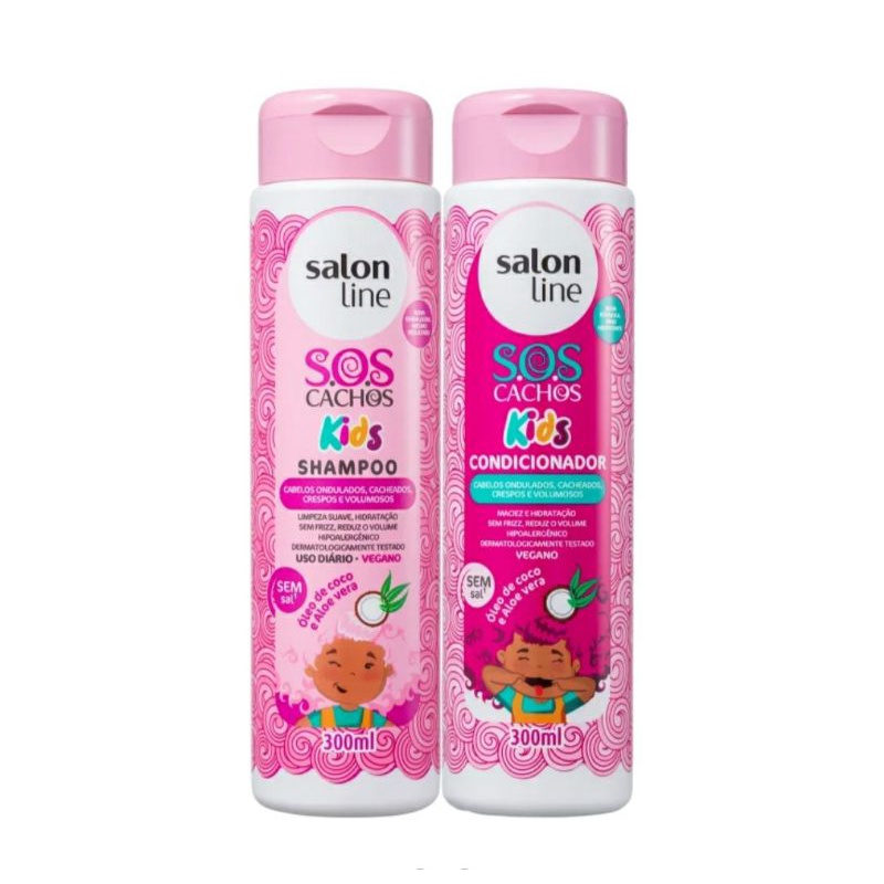 Kit Shampoo E Condicionador Infantil S O S Kids Salon Line Cachos Shopee Brasil