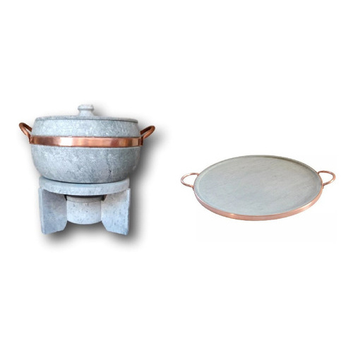 Kit De Grelha,rechaud E Panela De Pedra