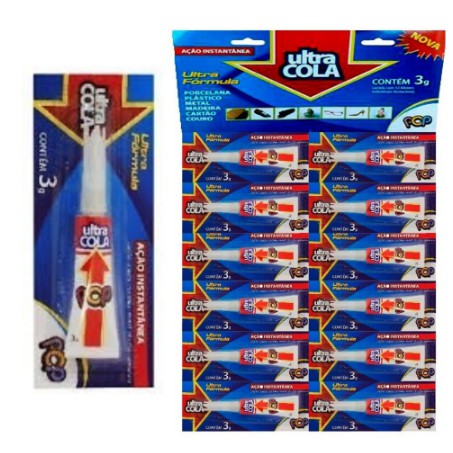 Super bond ultra cola pop blister 3g para artesanato em geral promoção 1 unidade
