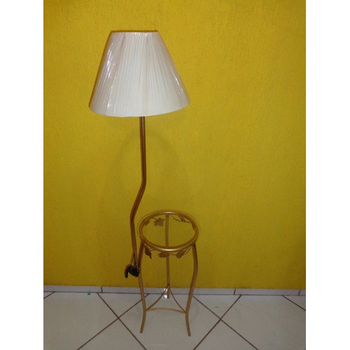 Aparador Ferro Redondo 30cm Diametr C/ Abajur/cupula/vidro