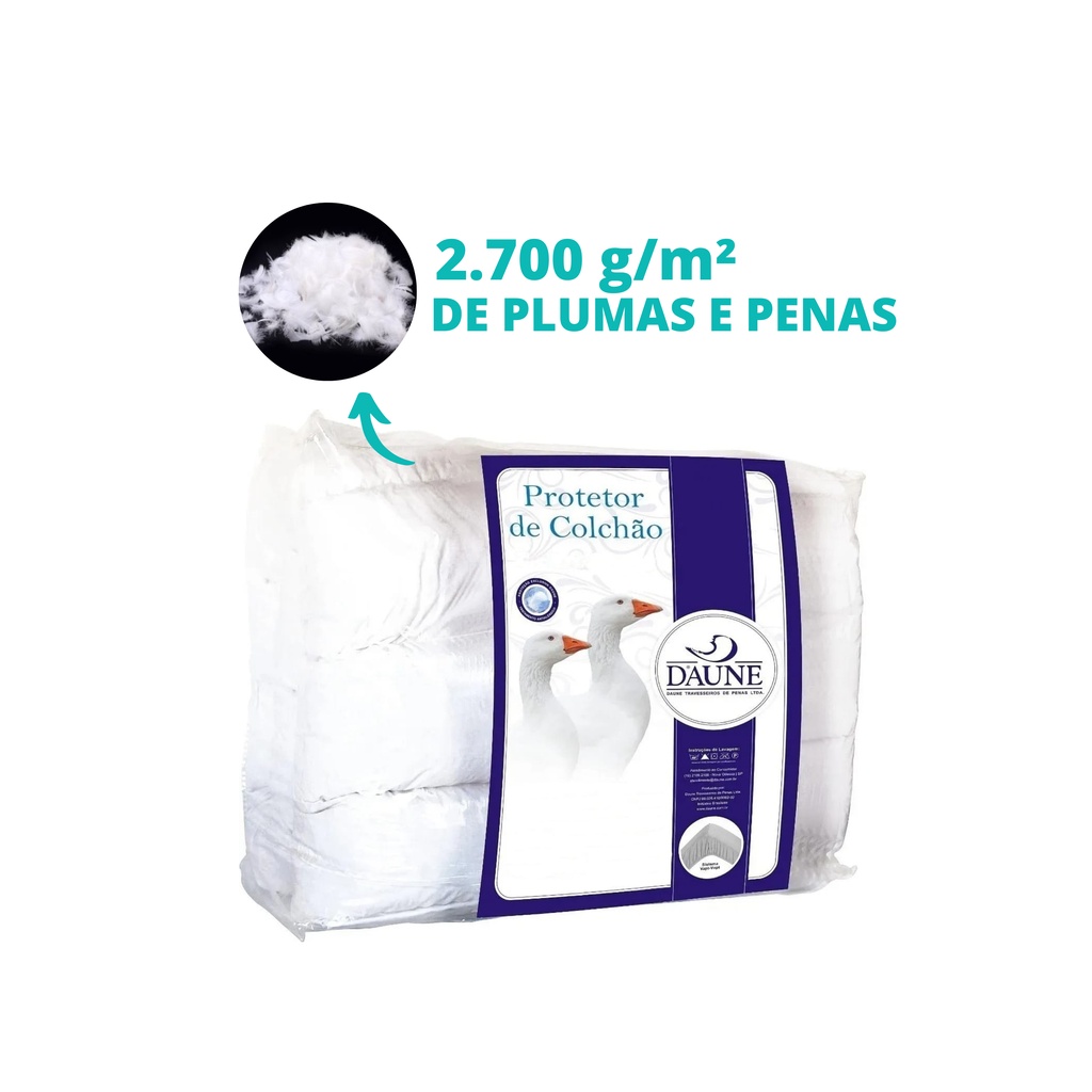 Pillow Top Daune 85 Penas 15 Plumas De Ganso KING SIZE 200x200x6cm