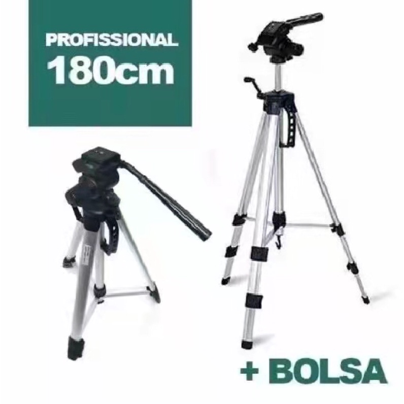 suporte para câmera Tripé Profissional 1,8 Metros 180 cm Telescópio Tripod Para Câmeras e celulares Fotografias Gravações Filmagens Super Resistente Atacado suporte tripe