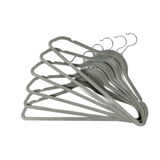 Conjunto de Cabides Aveludados 6 Peças Ogza Cinza