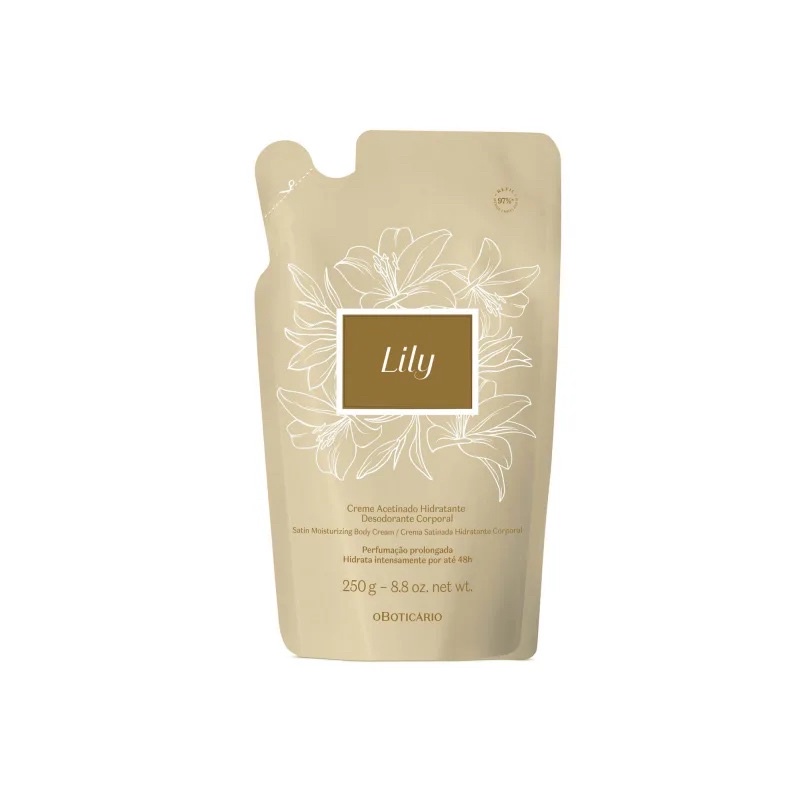 Refil Creme TRADICIONAL  Acetinado  Hidratante Lily 250g O Boticário em Oferta na Shopee