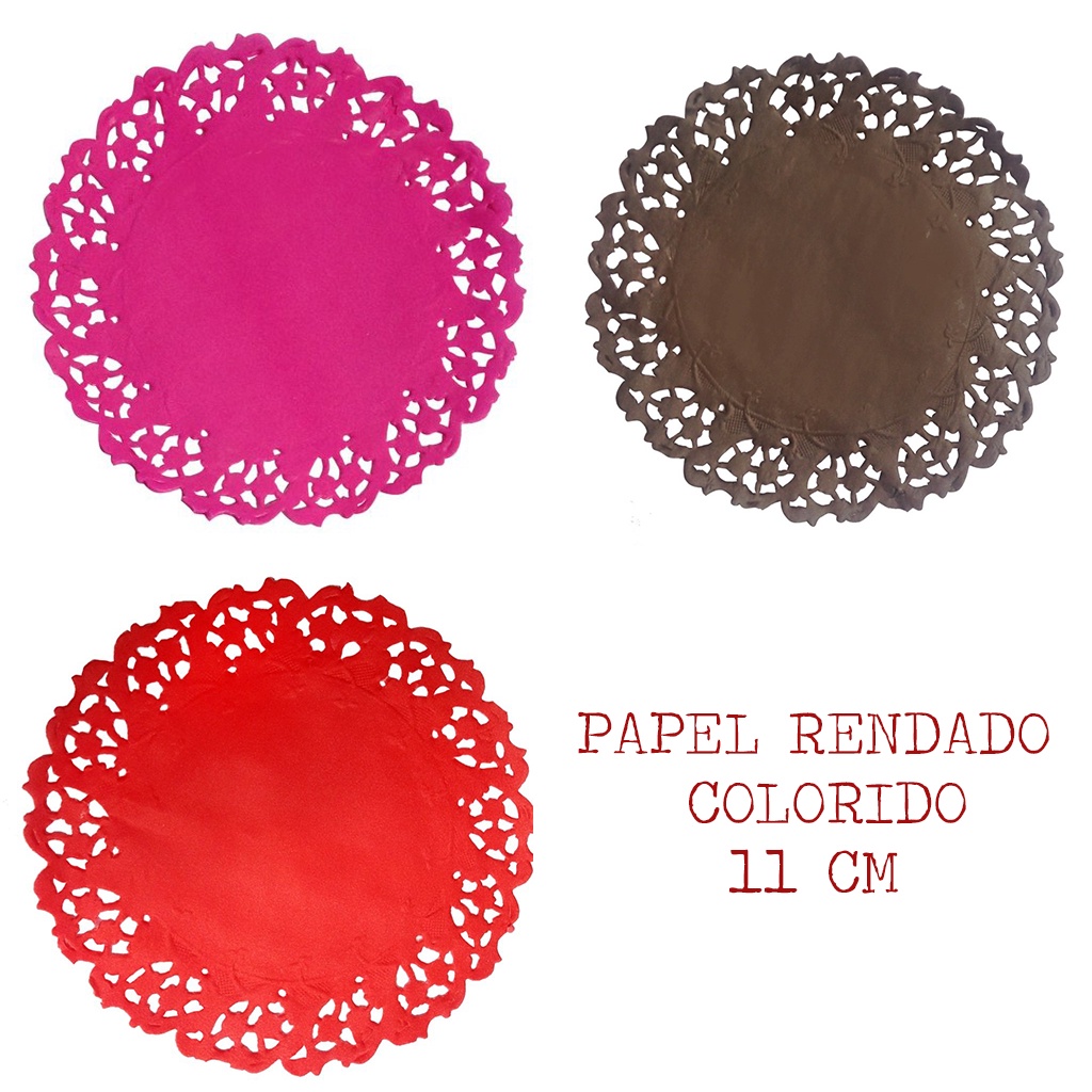 Papel Rendado Colorido - Doilies 11cm - c/10 unidades