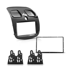 Moldura Painel 2 Din Fiat Gran Grand Siena, Palio Sporting - Grafite Escuro Brilhante