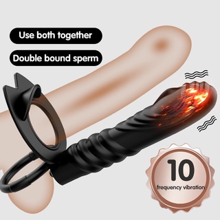 10 Freqüência Dupla Penetração Anal Dildo Vibrador De Bujão Vagina Para Pênis Brinquedos Sexuais Adultos Homens Casais