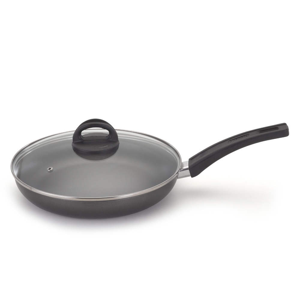 Frigideira Italiana Com Tampa De Vidro 26Cm Grafite Nacional - Home & Living