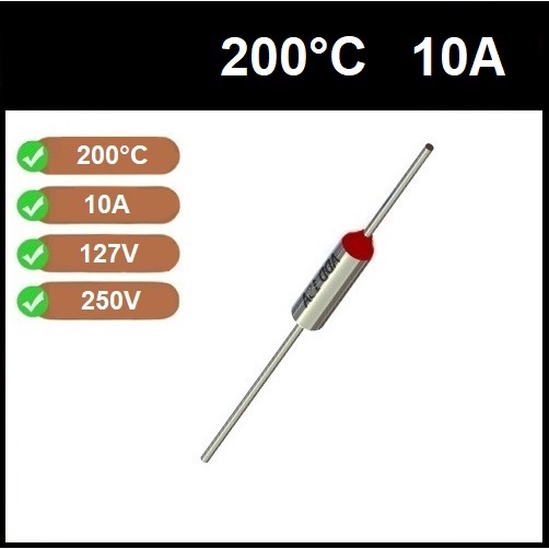 3 Fusível Térmico 10A 200C 200°C 200 Graus 250V