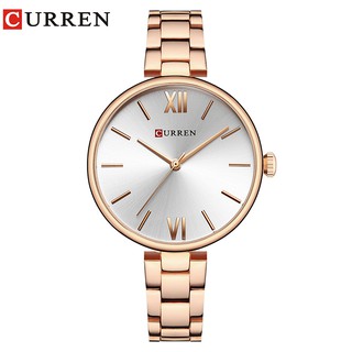 CURREN Relógio De Pulso Feminino Casual De Quartzo Analógico De Aço Inoxidável À Prova D