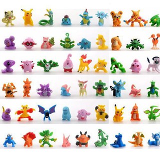 144/kit Gracinha Anime Bonecos Pokemon Figura Boneca Pikachu boneco Mini Brinquedos Infantil para Enfeites Coleção Presentes Menina Menino