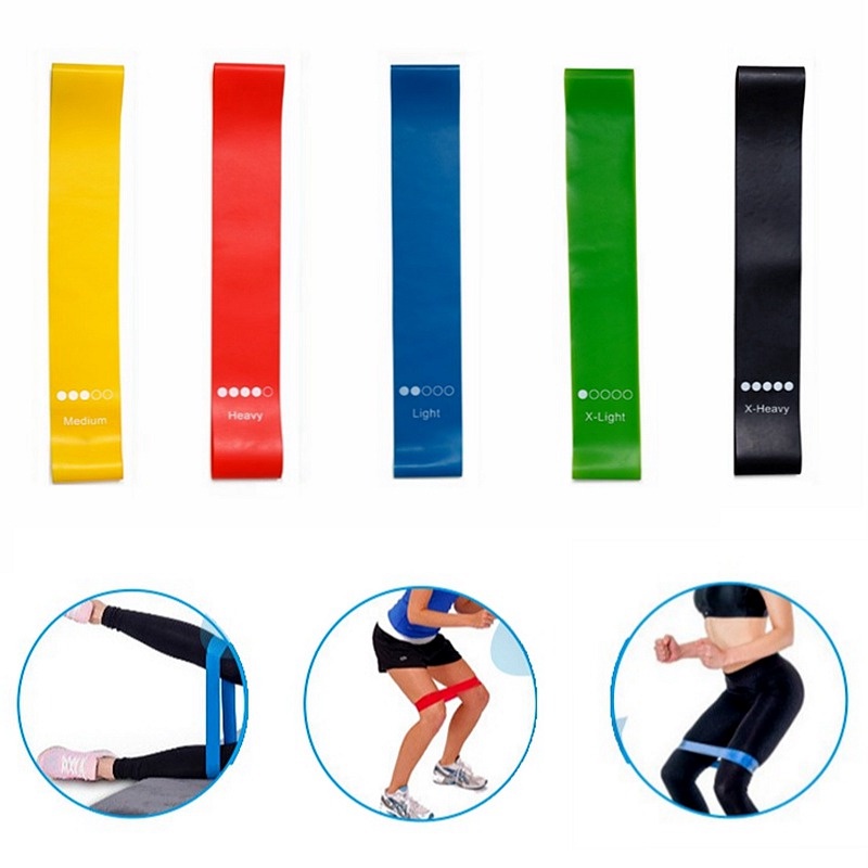 Kit 5 Faixas Mini Band Treino Musculação Fisioterapia Multifuncional