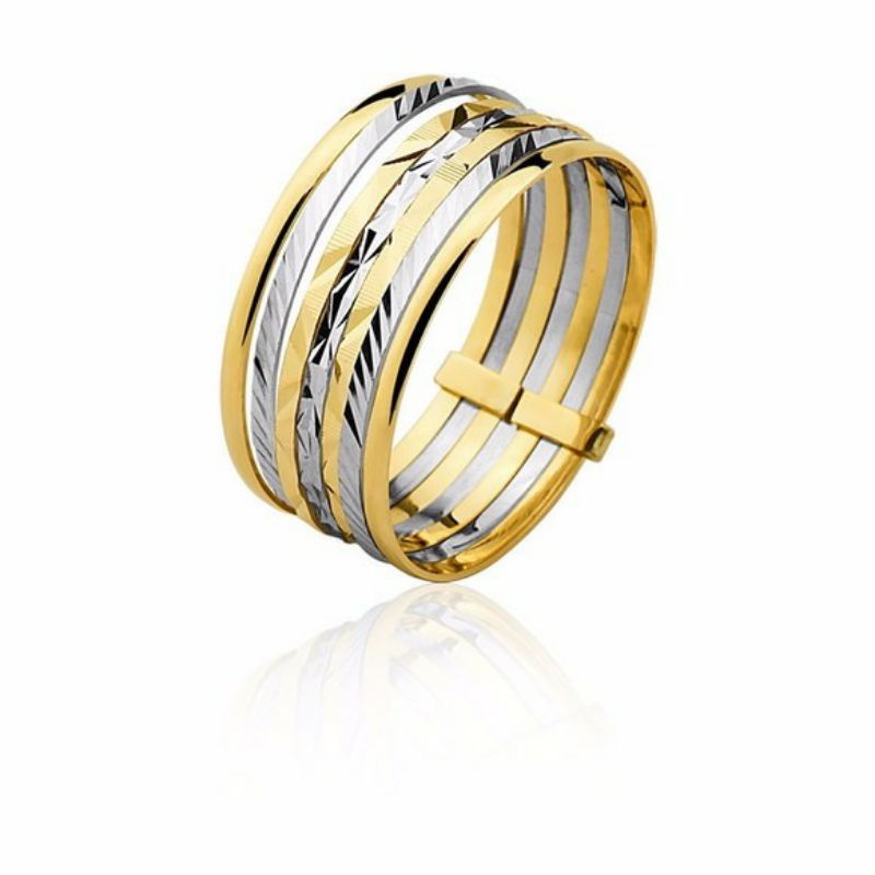 Anel 7 elos Banhado A Ouro 18k Com 3 cores Folheado Noivado em Oferta na Shopee