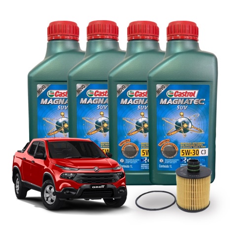 Kit Óleo + Filtro Tecfil Toro 2.0 2018-2021 Castrol Magnatec 5w30 Suv C3