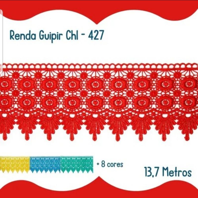 Renda Guipir CHL-427 - 9.5 Cm -  Rolo C/13.7 Metros em Oferta na Shopee