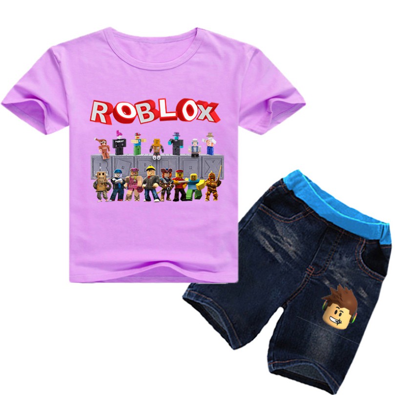 2 Pcs Terno Roblox Criancas Meninos Verao Camiseta De Manga Curta Shorts 2 Pcs Terno De Roupas De Menino Shopee Brasil - camisa do barcelona roblox