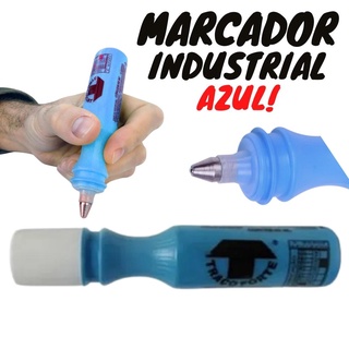 Marcador Azul Industrial Traço Forte - Baden
