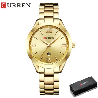 CURREN Relógio Dourado Feminino Relógio com Pulseira de Aço para Mulheres Relógio Feminino 9007 em Oferta na Shopee