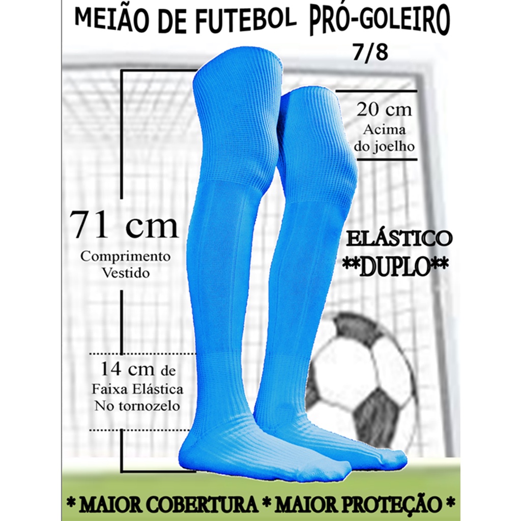 Meião de Futebol Pró-Goleiro - Proteção7/8 - Universal Meias - O mais comprido do mercado nacional
