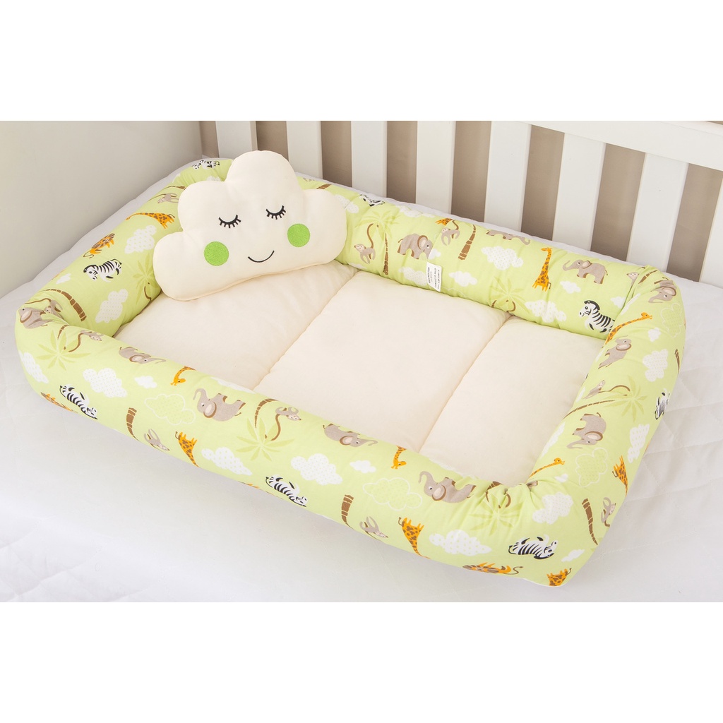 Ninho Redutor Berço  Almofada  Quarto do Bebê Safari com Ziper  Enchimento Removivel Enxoval de bebe