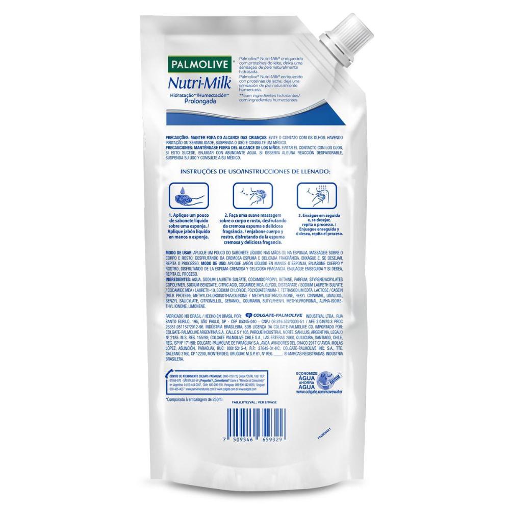 Detalhes do Sabonete Líquido Palmolive Nutri-Milk Hidratante Refil 500ml