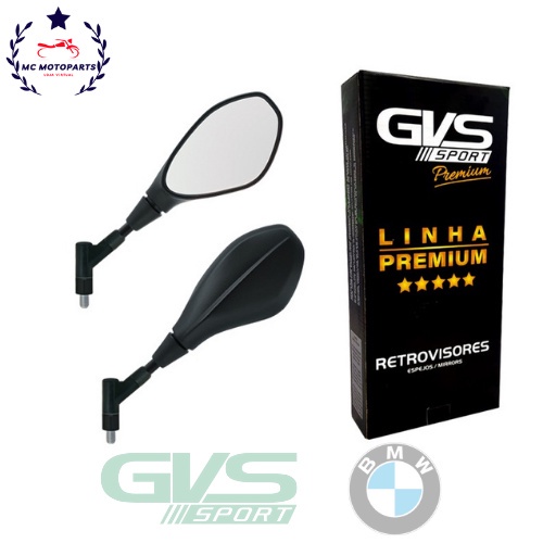 Retrovisor Gvs BMW GS650/F800 Giro 360° Honda Lente Convexa Fumê